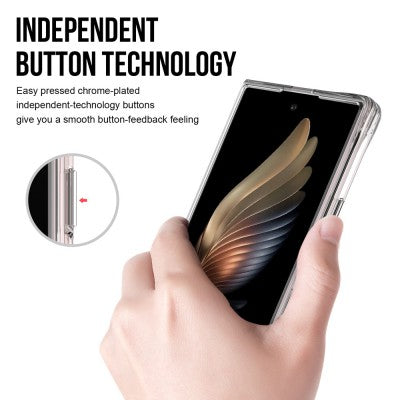 Crystal Clear Transparent Case Cover with Magnetic Ring for Samsung Galaxy Z Fold 7 – Shockproof Slim TPU Magnetic Clear Cover